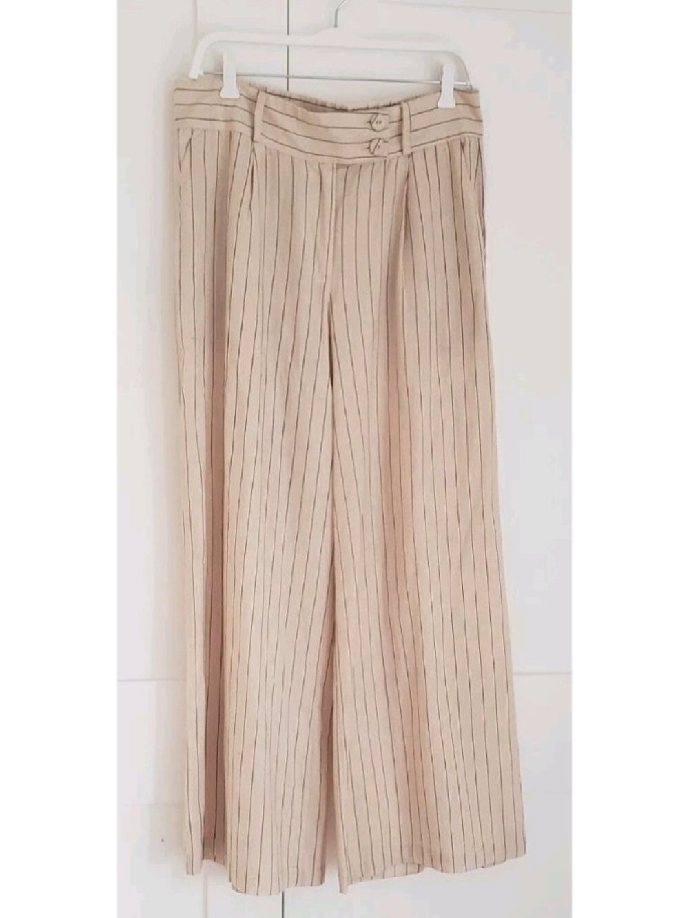 LIKE AN ANGEL WIDE LEG STRIPED PANTS XLARGE IVORY